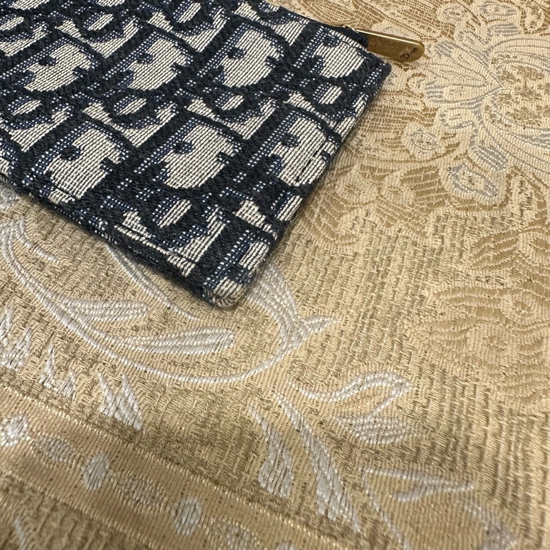 Dior 藍緹花布金釦Saddle二合一鏈帶斜背包S5614CTZQ-9