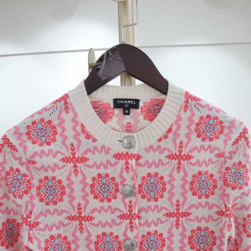 CHANEL香奈兒花朵針織開衫100%羊絨，34碼 配件無-2