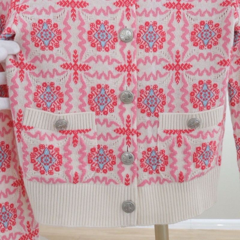 CHANEL香奈兒花朵針織開衫100%羊絨，34碼 配件無-3