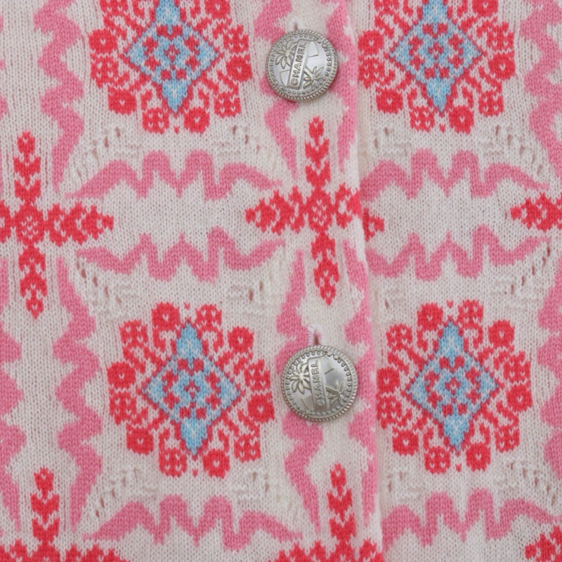 CHANEL香奈兒花朵針織開衫100%羊絨，34碼 配件無-8