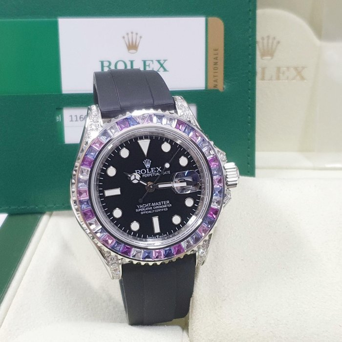 【大眾名錶】ROLEX 勞力士 116622改126679SABR 冰川彩寶 2019/02卡 後加寶石鑽圈 鑽腳 B277-2