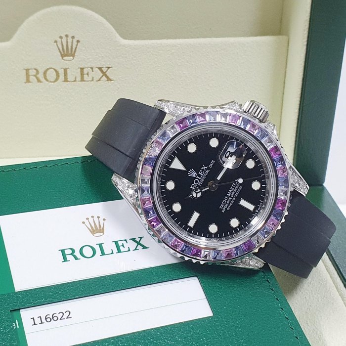 【大眾名錶】ROLEX 勞力士 116622改126679SABR 冰川彩寶 2019/02卡 後加寶石鑽圈 鑽腳 B277-3