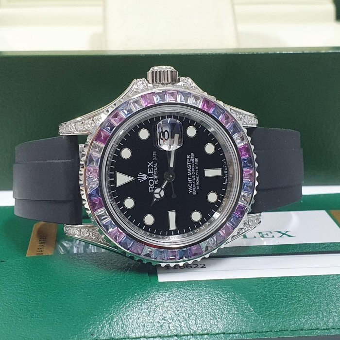 【大眾名錶】ROLEX 勞力士 116622改126679SABR 冰川彩寶 2019/02卡 後加寶石鑽圈 鑽腳 B277-4