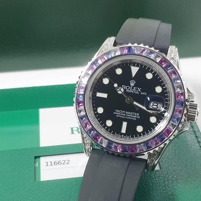 【大眾名錶】ROLEX 勞力士 116622改126679SABR 冰川彩寶 2019/02卡 後加寶石鑽圈 鑽腳 B277-7