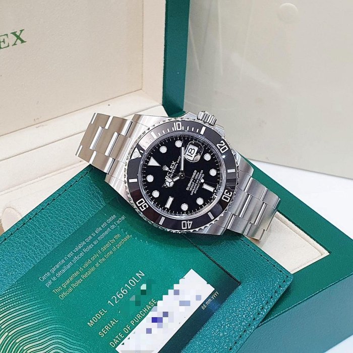 【大眾名錶】ROLEX 勞力士126610LN Submariner 2021/12綠卡 熱門新款 黑水鬼 陶瓷圈 部分原廠膠膜 B1071-1