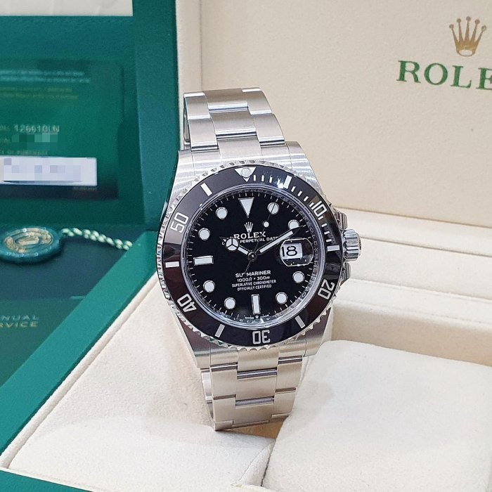 【大眾名錶】ROLEX 勞力士126610LN Submariner 2021/12綠卡 熱門新款 黑水鬼 陶瓷圈 部分原廠膠膜 B1071-2