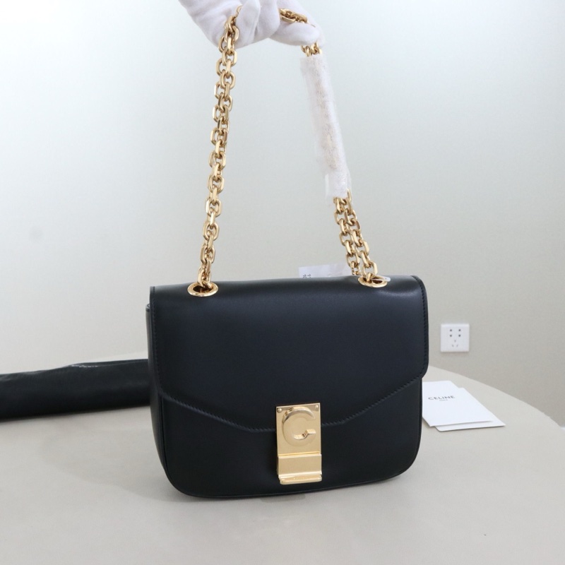 閒置新 未使用 Celine C bag小號,黑色牛皮 尺寸19*14.5*6,配件防塵袋-0