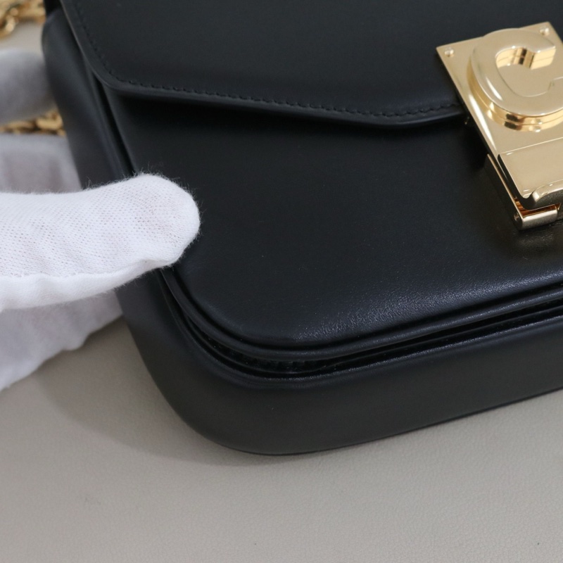 閒置新 未使用 Celine C bag小號,黑色牛皮 尺寸19*14.5*6,配件防塵袋-3