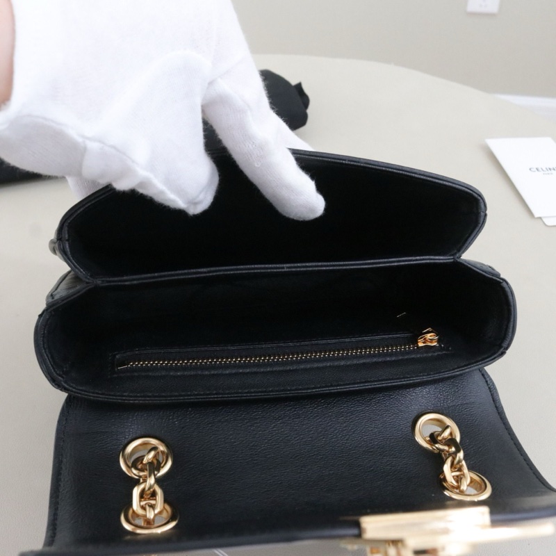 閒置新 未使用 Celine C bag小號,黑色牛皮 尺寸19*14.5*6,配件防塵袋-8