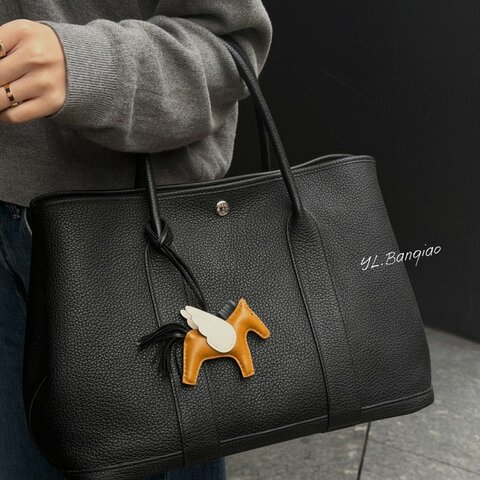 S5395-Hermes 黑色Negonda皮 Garden Party 36CM
