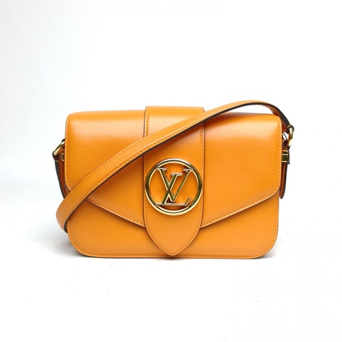 LOUIS VUITTON Pont9細肩帶橘色牛皮晶片