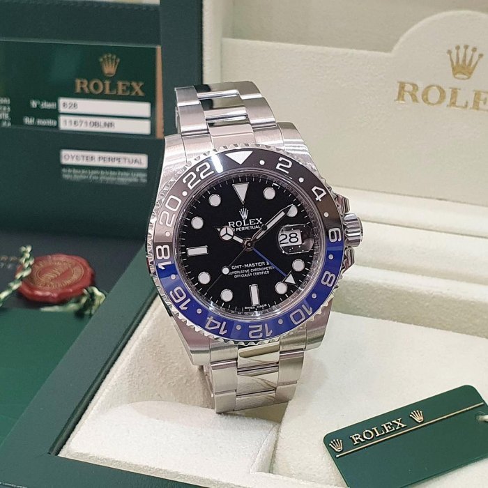 【大眾名錶】ROLEX 勞力士116710BLNR 2014/03全配件 停產搶手款 蝙蝠俠 黑藍陶瓷圈 GMT兩地時區 B1169-1