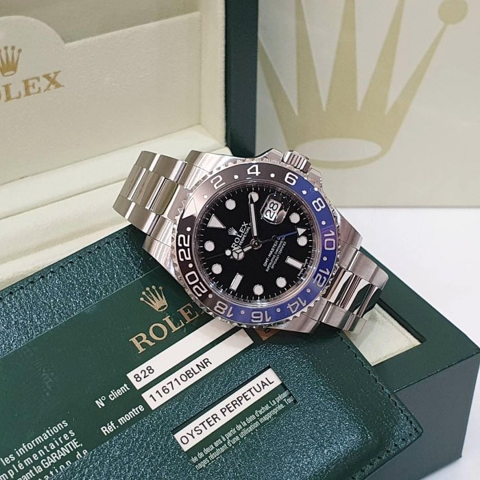 【大眾名錶】ROLEX 勞力士116710BLNR 2014/03全配件 停產搶手款 蝙蝠俠 黑藍陶瓷圈 GMT兩地時區 B1169-2