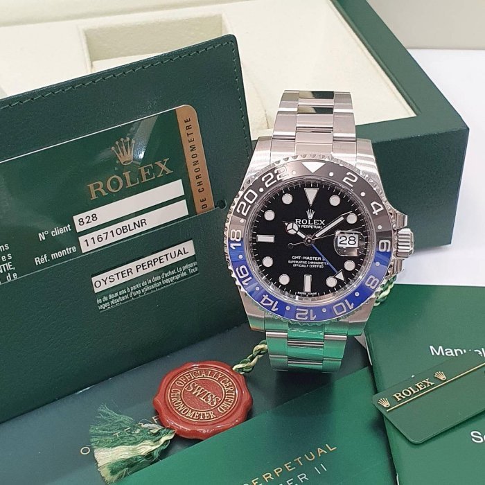 【大眾名錶】ROLEX 勞力士116710BLNR 2014/03全配件 停產搶手款 蝙蝠俠 黑藍陶瓷圈 GMT兩地時區 B1169-3