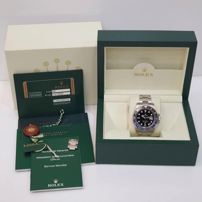 【大眾名錶】ROLEX 勞力士116710BLNR 2014/03全配件 停產搶手款 蝙蝠俠 黑藍陶瓷圈 GMT兩地時區 B1169-9