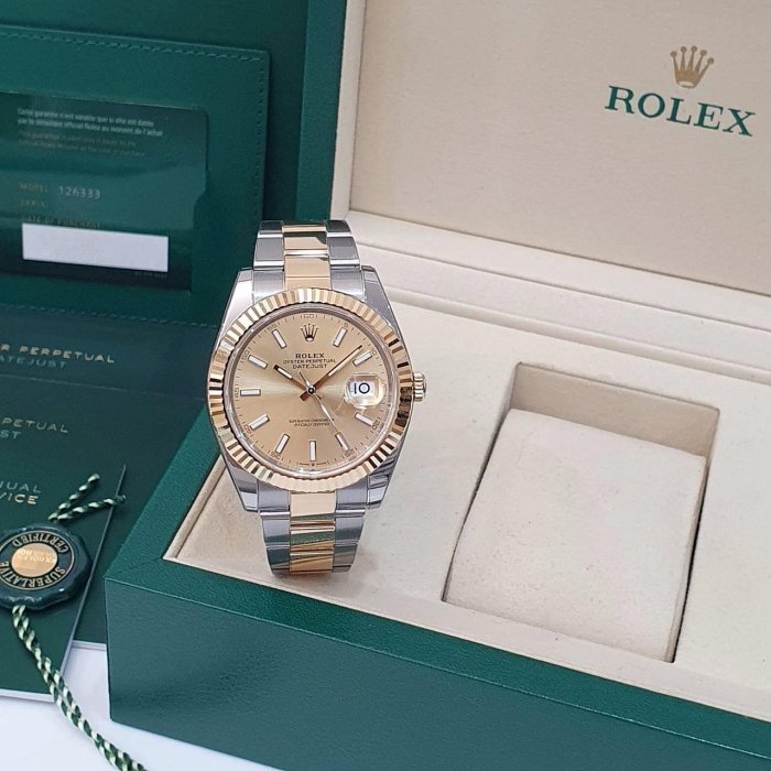 【大眾名錶】ROLEX 勞力士 126333 Datejust 蠔式日誌 2025/10全配件 金色面盤 三版帶 已貼膜 B1189-3