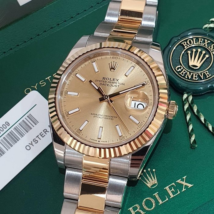 【大眾名錶】ROLEX 勞力士 126333 Datejust 蠔式日誌 2025/10全配件 金色面盤 三版帶 已貼膜 B1189-8