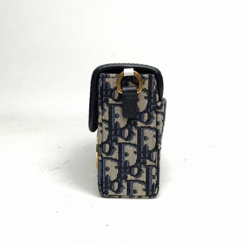 DIOR 30Montaigne蒙田Box藍色帆布金扣2020印花-1