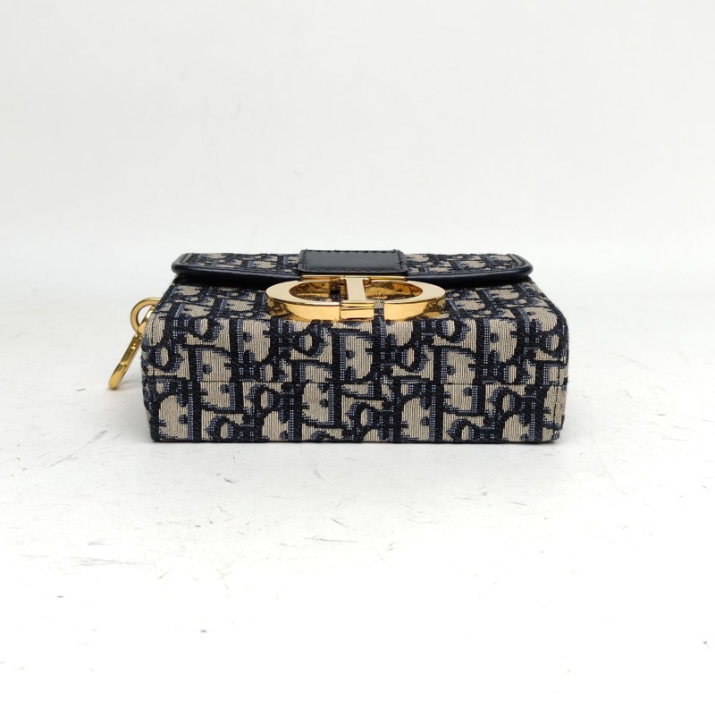 DIOR 30Montaigne蒙田Box藍色帆布金扣2020印花-3
