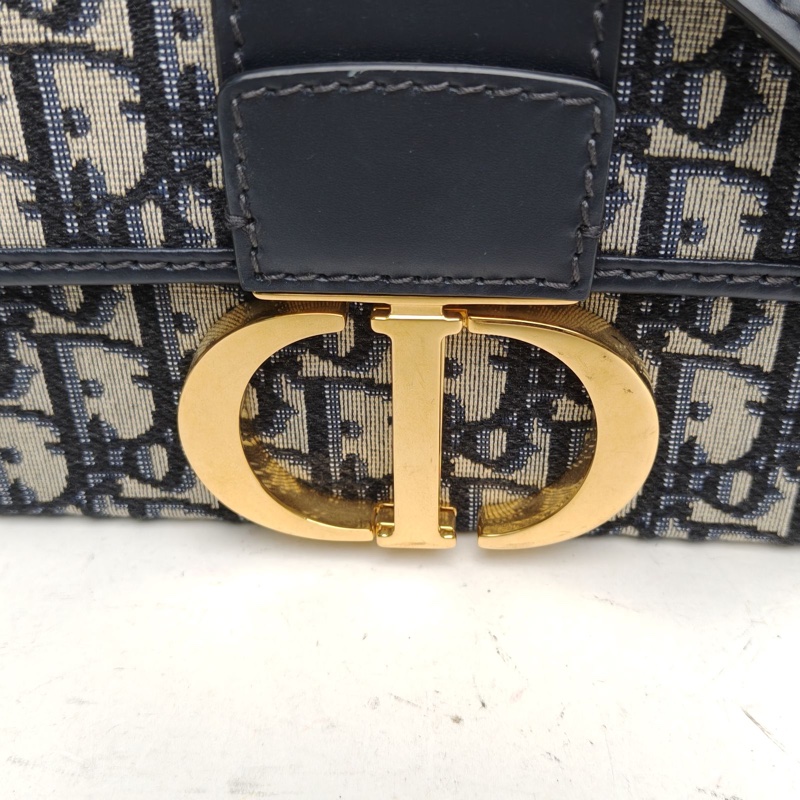 DIOR 30Montaigne蒙田Box藍色帆布金扣2020印花-4