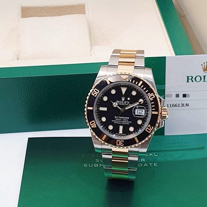 【大眾名錶】 Rolex 勞力士 116613LN Submariner 半金黑水鬼 2020/06 熱門停產款 錶徑40mm 自動上鍊 B1126-2