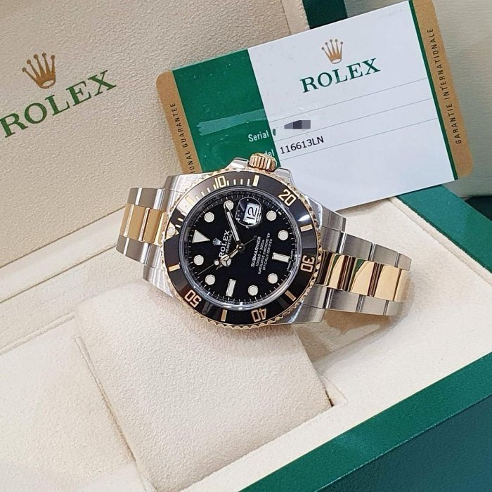 【大眾名錶】 Rolex 勞力士 116613LN Submariner 半金黑水鬼 2020/06 熱門停產款 錶徑40mm 自動上鍊 B1126-3