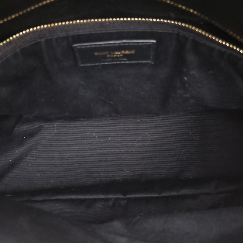 SAINT LAURENT Puffer雲朵包中號35黑色羊皮金扣-5