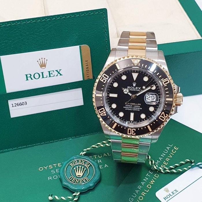 【大眾名錶】ROLEX 勞力士 126603 Sea-Dweller 2019/10全配件 單金海使 半金海使 已貼膜 排氦氣閥 錶徑43mm B1072-1