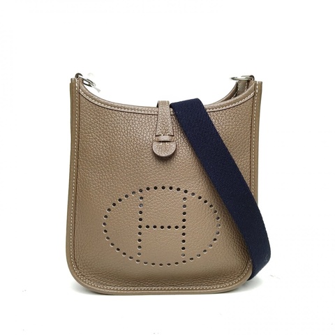 HERMES Evelynemini16大象灰TC皮U刻銀扣