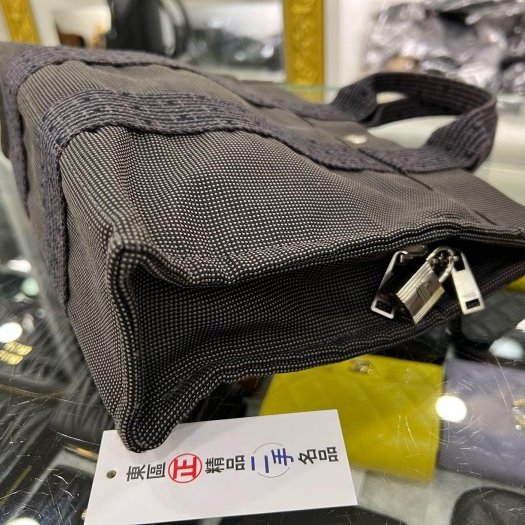 東區正精品㊣ HERMES HERLINE 灰色帆布H LOGO多口袋釦子拉鍊手提包小款 RZ6349-6