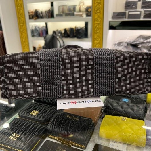 東區正精品㊣ HERMES HERLINE 灰色帆布H LOGO多口袋釦子拉鍊手提包小款 RZ6349-9
