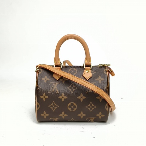 LOUIS VUITTON SpeedyNano16配肩帶老花PVC2019