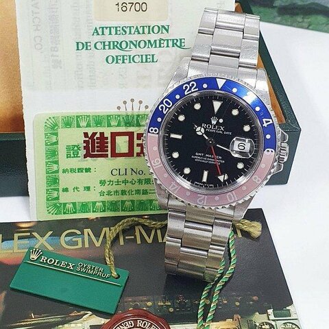 【大眾名錶】ROLEX 勞力士 16700 GMT 老勞大全套 原況未整理 褪色紅藍圈 T25面盤 台灣AD 大眾名錶B135