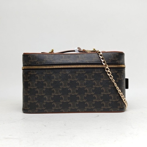 CELINE 老花PVC凱旋門鎖頭化妝包