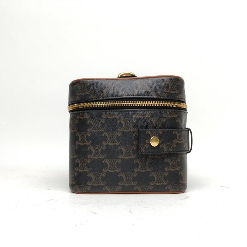 CELINE 老花PVC凱旋門鎖頭化妝包-1