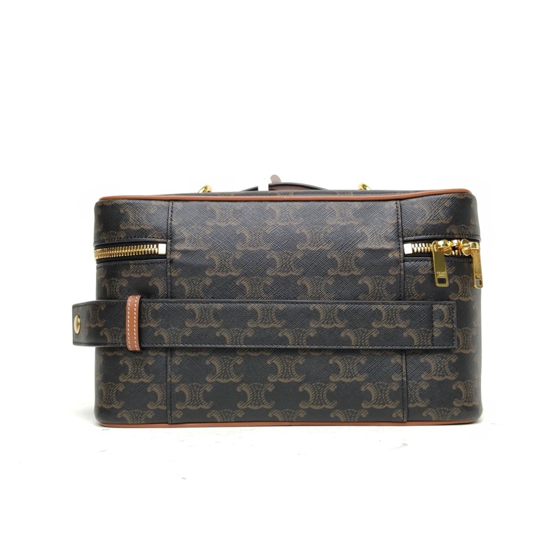 CELINE 老花PVC凱旋門鎖頭化妝包-2