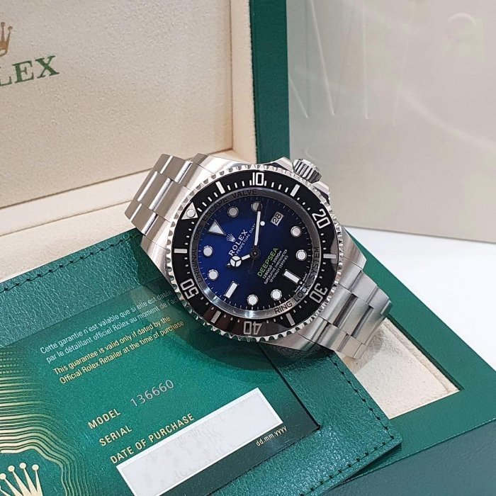 【大眾名錶】ROLEX 勞力士 136660DB Deepsea 2025/02全配件 最新款 漸層藍水鬼王 錶扣原廠膠膜 G217-4