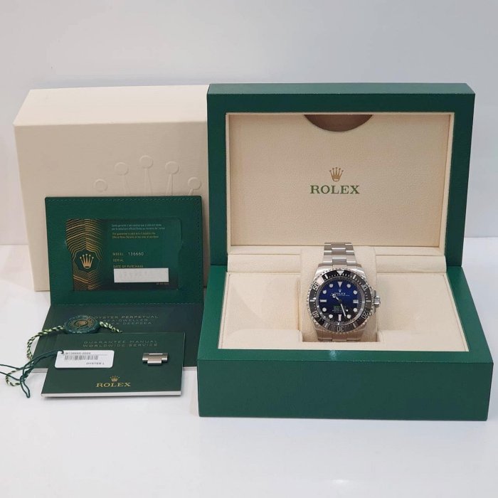 【大眾名錶】ROLEX 勞力士 136660DB Deepsea 2025/02全配件 最新款 漸層藍水鬼王 錶扣原廠膠膜 G217-9