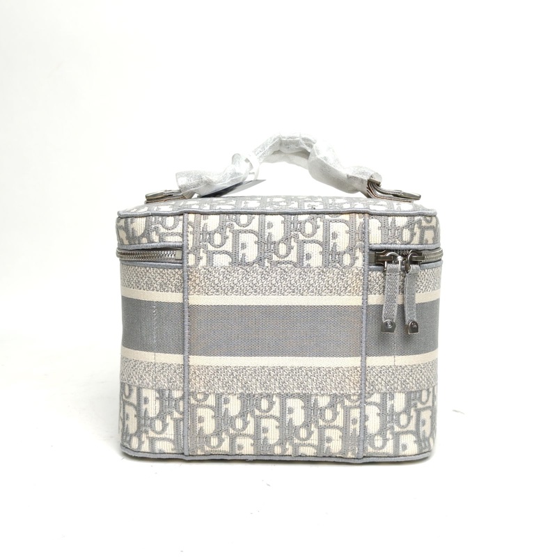 DIOR 灰色帆布銀扣2020DiortravelVanity化妝包大號-2