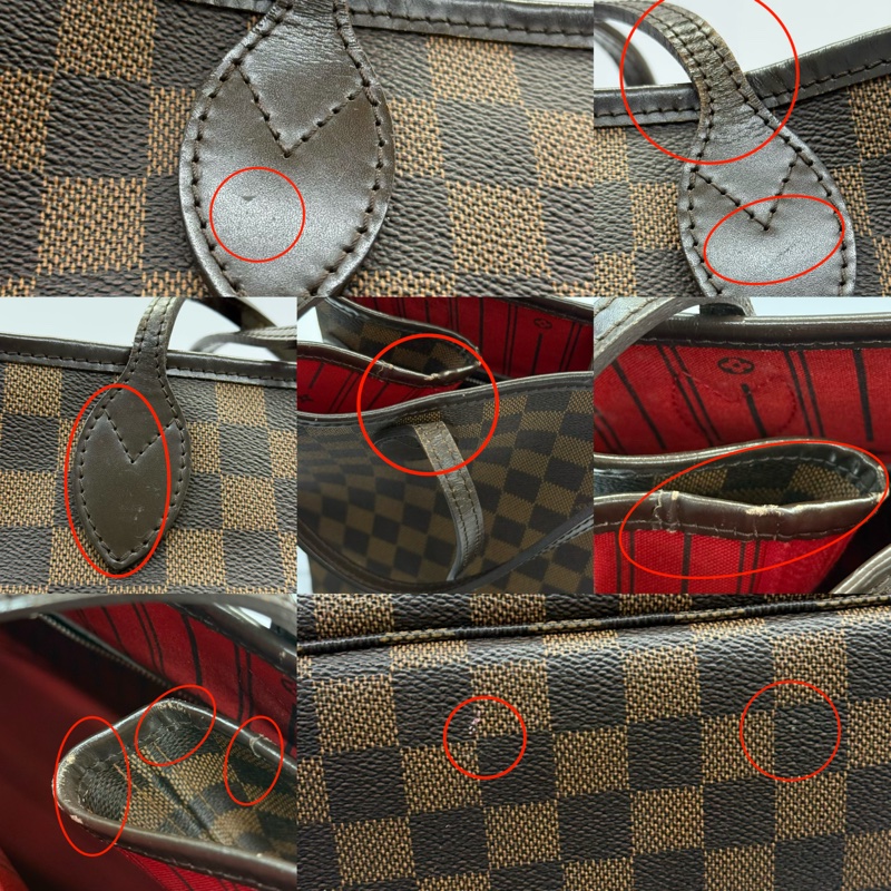 LOUIS VUITTON 路易威登  棋盤格NEVERFULL MM 肩背包 OLD VERSION N51105-7