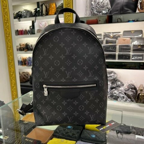 東區正精品㊣LV M14020 Discovery Slim 全新黑花錢口袋拉鍊後背包 RZ6345