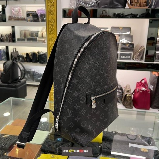 東區正精品㊣LV M14020 Discovery Slim 全新黑花錢口袋拉鍊後背包 RZ6345-1