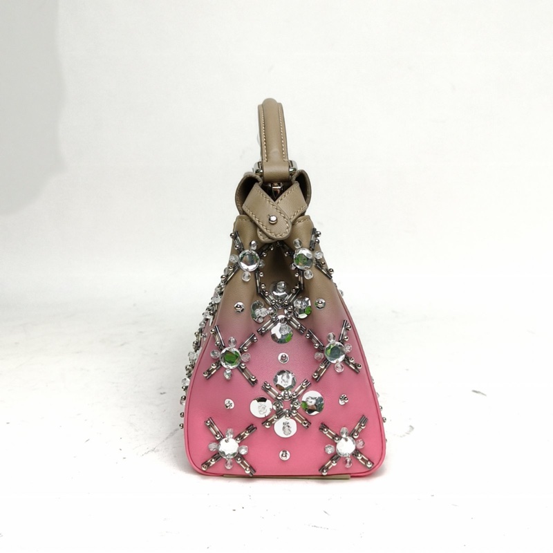 FENDI PEEKABOOMini23cm拼色羊皮銀扣-1