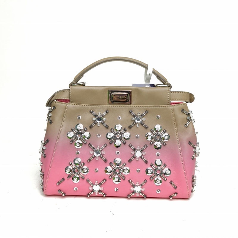 FENDI PEEKABOOMini23cm拼色羊皮銀扣-2