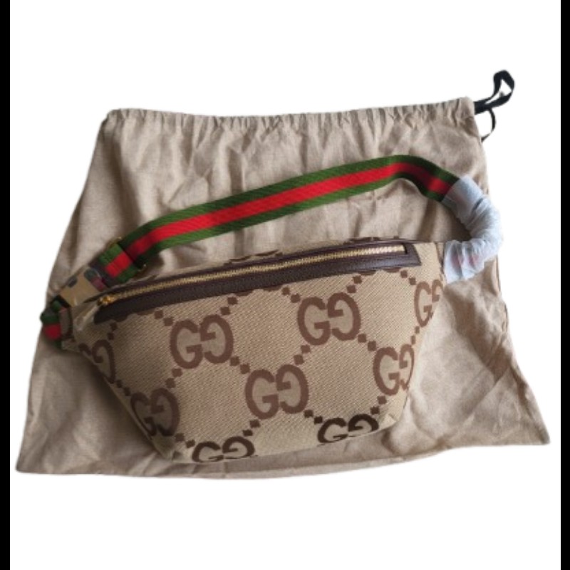 Gucci 古馳 巨型GG帆布圖案胸包 腰包 男款中號袋-0