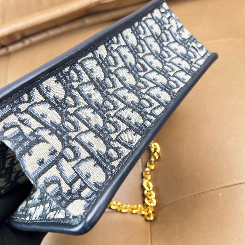 迪奧Dior  蒙田30中號藍色鏈條款-8