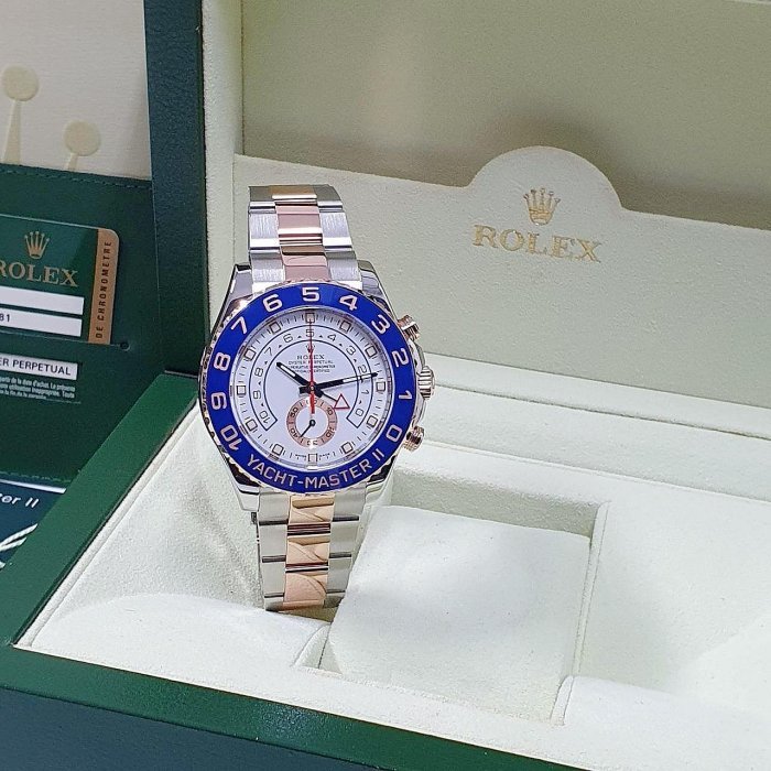 【大眾名錶】 ROLEX 勞力士 116681 Yacht-Master 18K玫瑰半金 玫瑰金大遊艇 2011/11 倒數計時 B939-3