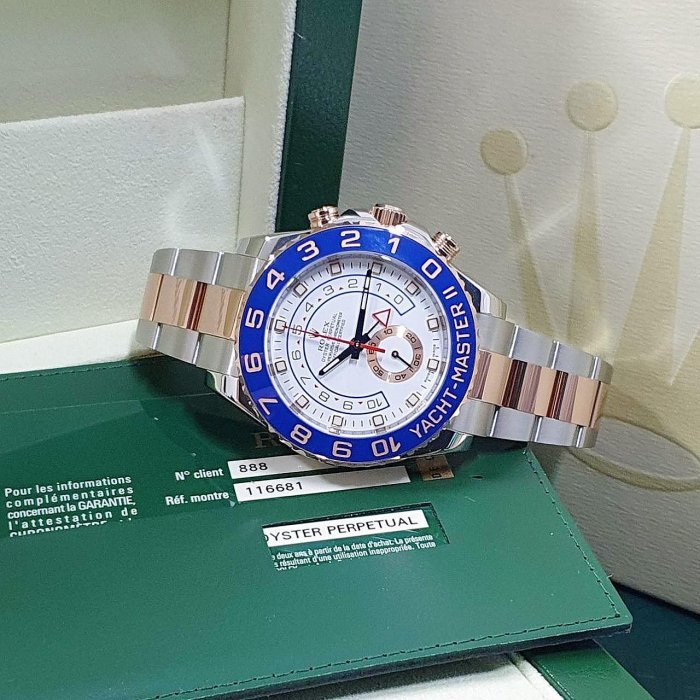 【大眾名錶】 ROLEX 勞力士 116681 Yacht-Master 18K玫瑰半金 玫瑰金大遊艇 2011/11 倒數計時 B939-4