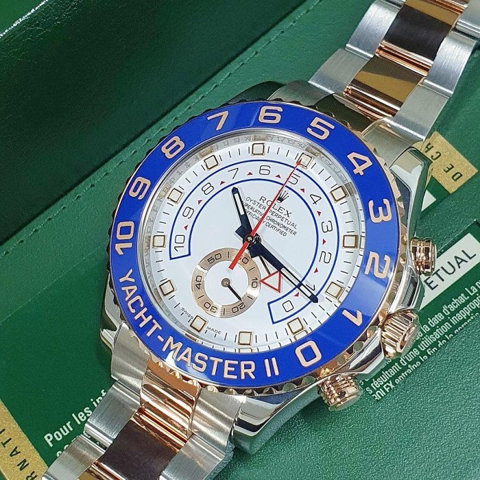 【大眾名錶】 ROLEX 勞力士 116681 Yacht-Master 18K玫瑰半金 玫瑰金大遊艇 2011/11 倒數計時 B939-8