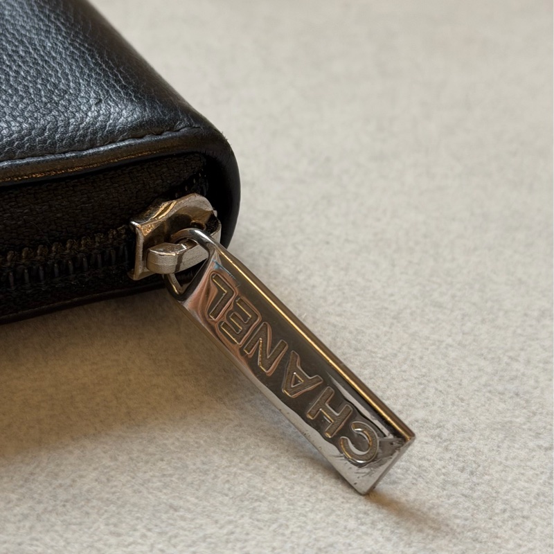 二手香奈兒 chanel 台灣現貨 復古魚子醬拉鍊長夾-8